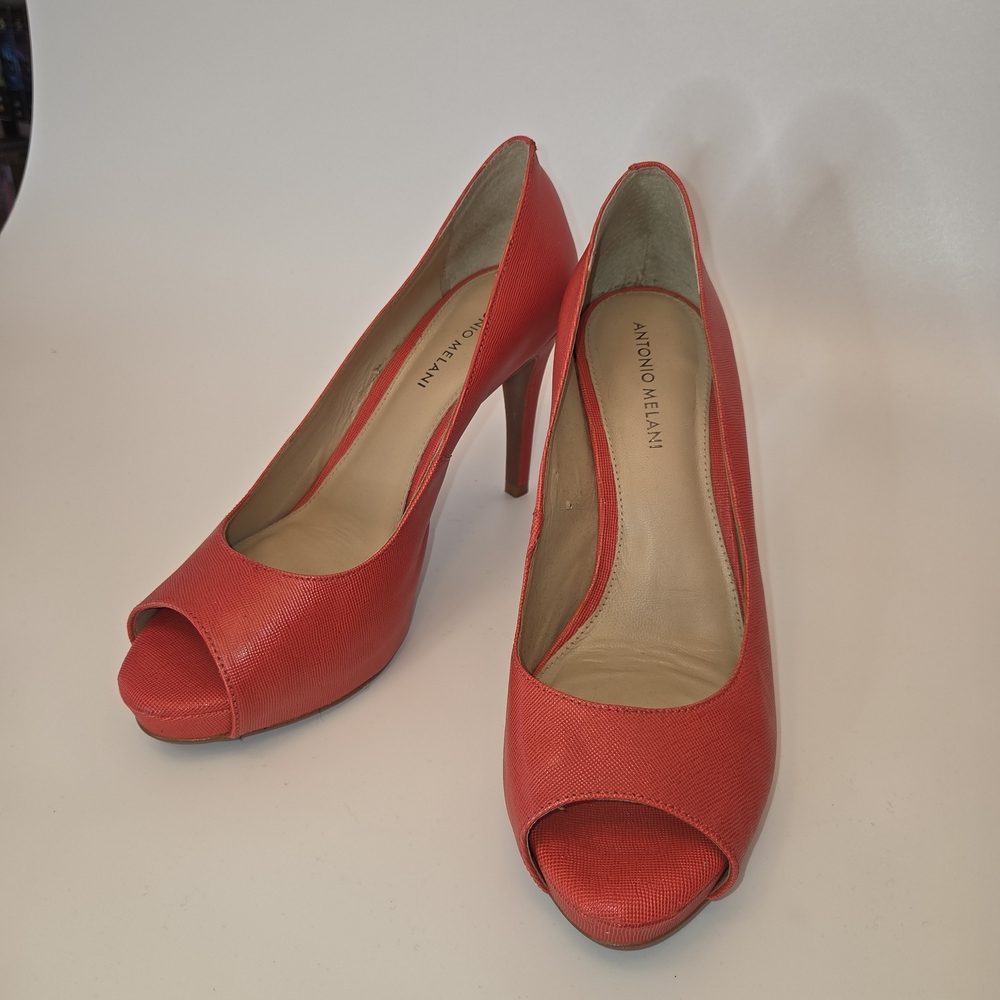 ANTONIO MELANI Red Open Toe Heels